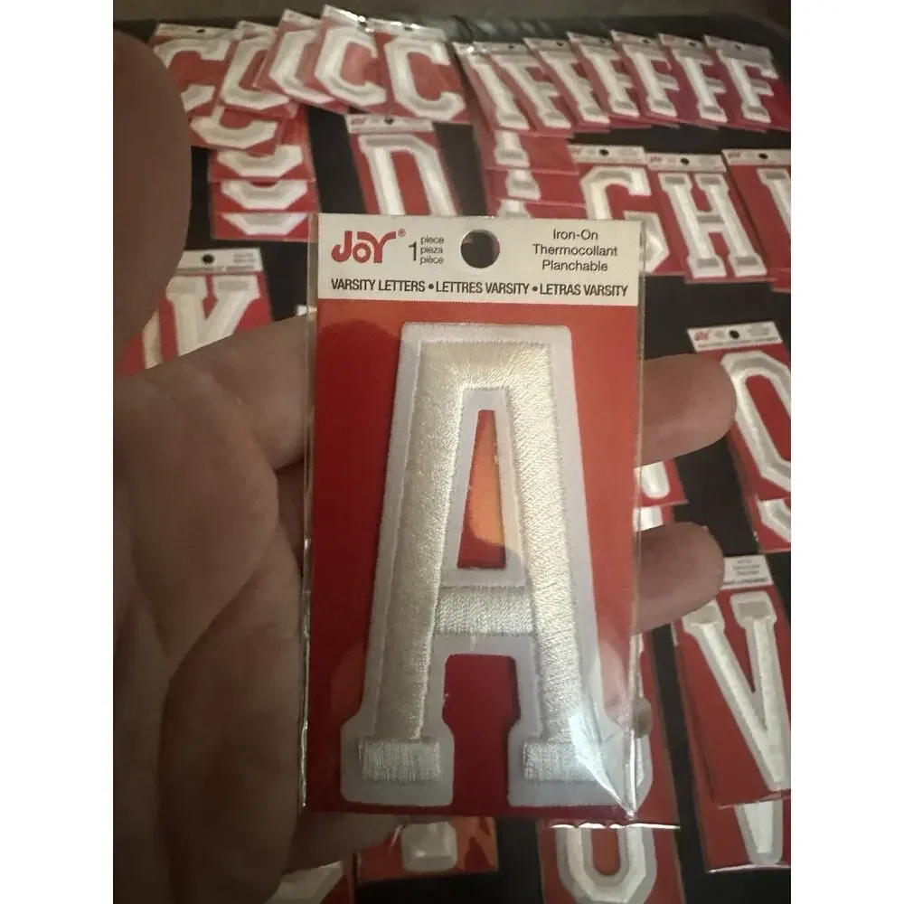 Joy Iron on Letters Lot White 3”